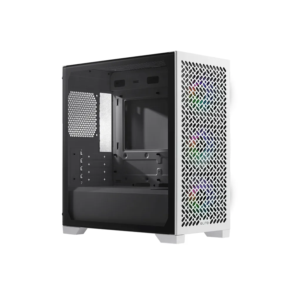 Cooler Master Elite 302 Micro ATX Case w/ Tempered Glass, White